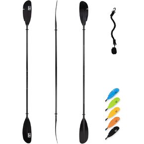 OCEANBROAD Adjustable Fishing Kayak Paddle - 94in/240cm-98in/250cm-102in/260cm Aluminum Alloy Shaft with Paddle Leash