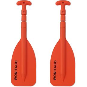 Telescoping Emergency Kayak Paddle Floating Aluminum Paddle with Plastic Blades for Kayak, Canoe, Boat, 53cm-106cm/21-43 Collapsible, Orange