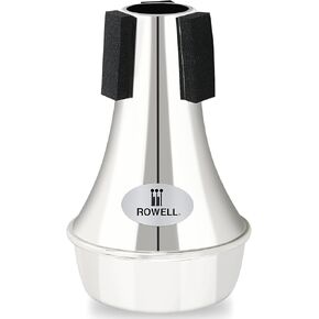 ROWELL Trumpet Mute ABS Straight Trumpet Mute Mini Trumpet Mute Silencer Lightweight Practice Trumpet Mute Trumpet Acessories for Beginner (Sliver)