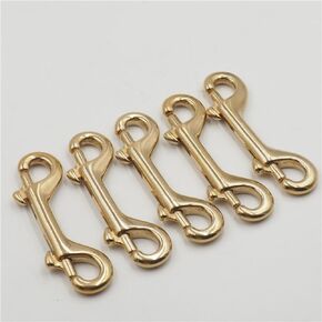 MerciL 5Pcs Brass Double End Snap Hook Clip, 3 Inch Diving Hook Keychains Bolt Snaps Hook for Pet Luggage Outdoor Mountaineering Tactical Equipment (78mm/3in)