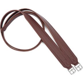 Stirrup Leathers for English Saddle | Wide Body English Stirrup Leathers with Strong Nylon Core for Equestrian Riding (Coffee 54"/135cm)