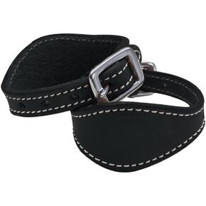 Showman Black Leather Double Stitched Western Saddle Stirrup Hobbles