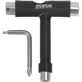 All-in-One Skate Tools Portable Skateboard T Tool Accessory with T-Type Allen Key and L-Type Phillips Head Wrench Screwdriver