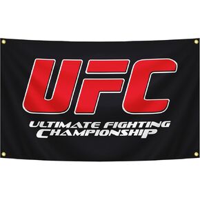 UFC Ultimate Fighting Champion Flag 3×5 FT Black Background Banner Bedroom Wall Art Tapestry For Man Cave Indoor outdoor