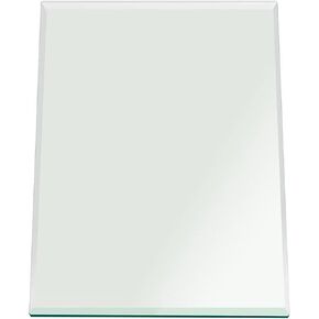 Fab Glass and Mirror 26" x 52" Rectangle 1/2" Inch Thick Tempered Beveled Edge Polish Radius Corners Glass Table Top Clear