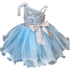 Jenniferwu G095Pink Infant Toddler Baby Newborn Little Girl's Pageant Party Birthday Dress 9-12Months Lightpink