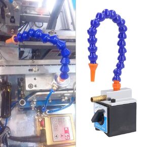 1/4in Inlet 1/2in Outlet Round Nozzle Coolant Pipe Hose with Magnetic Holder, 300mm Long Oil Coolant Pipe Adjustable Magnetic Base Holder, Magnetic Base Coolant Hose