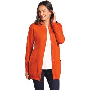 AmeriMark Women Fleece Snap Button Cardigan Sweatshirt Coat – Ladies Soft Lightweight Warm Long Sleeve Jacket with Pockets