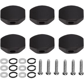 6 Set Guitar Tuning Peg Buttons, Tuner Buttons for Electric Guitar Tuning Pegs Tuners Machine Heads Ebony Keys Square Shape Guitar Tuning Peg Tuners Machine Handle Replacemen Buttons Tips(#6)
