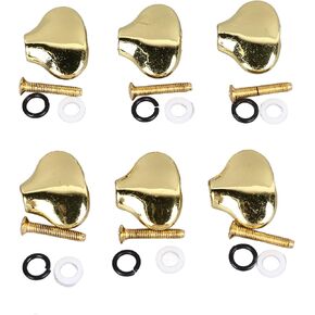 6 Pcs Metal Fish Tail Shape Guitar Tuning Peg Buttons Guitar Tuner Buttons Replacement Electric Guitar Parts