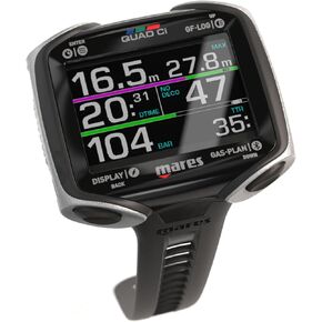 Mares Quad Ci Wrist Dive Computer for Scuba Diving w/Versatile Dive Modes, Black/Silver