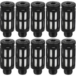 PATIKIL Plastic Pneumatic Muffler, G1/8 Male Thread Exhaust Muffler Solenoid Valve Air Line Flow Control Muffler Air Compressor Fitting for Cylinders Valves 10 Pack