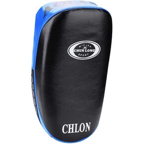 Muay Thai Boxing Kicking Curve Pad Pu Leather Thickened Taekwondo Kick Pads Hand Feet Target Punching Training Shield for Adults Kids(Blue) Muslera para Artes Marciales Kick Boxing Muay Thai