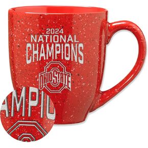 Rico Industries NCAA Ohio State Buckeyes 2025 National College Football Champions 16 oz Team Color Laser Engraved Speckled Ceramic Coffee Mug