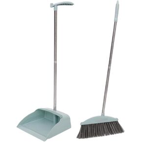 Cabilock 1 Set Long Handle Garbage Shovel Dustpan for Home Dust Pan and Broom Stand up Dustpan Lobby Dust Pan Office Garbage Shovel Commercial Dust Pan Household Brooms Stainless Steel