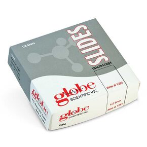 Globe Scientific 1291 General Purpose Glass Microscope Slide, Plain, Gound Edge, Safety Corners, 25mm Width, 75mm Length, Pack of 1440