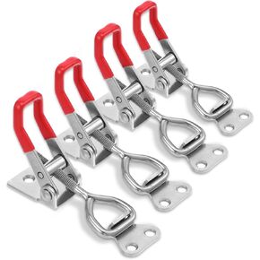 4Pcs Toggle Latch Clamp, 304 Stainless Steel Pull Hasp Latches, Quick Release Hand Tool Toggle Clamp for Smoker Lid Jig,Case Trunk,396Lbs Holding Capacity