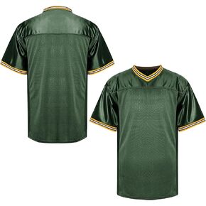 MESOSPERO Blank Football Jersey,Men's 90s Hip Hop for Party Practice Sports T-Shirt Black White Red Green S-3XL
