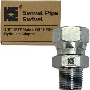 Cosmostar 1/2" NPTF Male x 1/2" NPSM Swivel Pipe Swivel, Hydraulic Adapter
