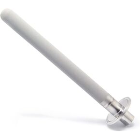 QiiMii Stainless Steel 1.5" Tri-Clamp Diffusion Stone, 2 Micron Aeration Stone, Carbonation Stone with 1/4" NPT CO2 inlet (4" Length, 1/4" Female NPT)