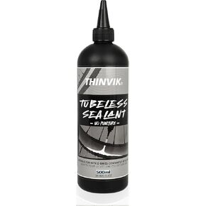 Thinvik Tubeless Bike Tire Sealant No Puncture Hassle and Leak Prevention for Road Bike MTB CX and Gravel Bicycle Tyres Sealant 500ML(16.9oz)+Tubeless Sealant Injector Set/500ML(Single)
