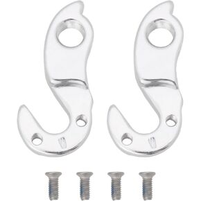 ECSiNG 2 Set Bike Rear Derailleur Hanger 5.7x2.5cm Aluminum Alloy Mech Derailleur Hanger Hook Adapter Compatible with MTB Bicycle Accessories Silver