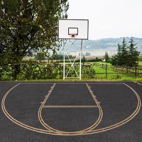 Basketball Court Stencil Kit Basketball Marking Stencil Kit Basketball Court Marking Kit Corrugated Cardboard for Gym Asphalt Concrete Driveway Home and Local Park No Paint Included
