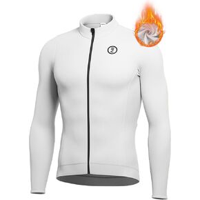 INBIKE Men's Cycling Jersey Winter Thermal Windproof Bike Jersey Long Sleeve Fleece Cycling Jacket with 3 Rear Pockets