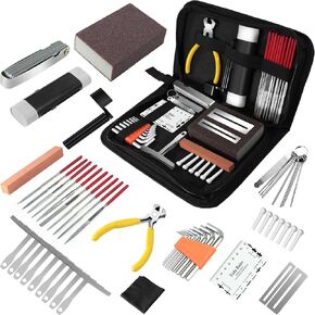 45Pcs Guitar Tool Kit, Guitar Repair Kit, Guitar Setup Kit, Luthier Tools Guitar Kit, Guitar Maintenance Kit Guitar Fret Tools, TIMDAM Guitar Accessories for Ukulele Bass Guitar Gifts for Musicians