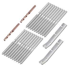 BLIKA 120 Pack T316 Stainless Steel Right&Left Handed Thread Swage Lag Screws for Wood Posts of 1/8" Stair Cable Railing Kit, Cable Railing Hardware with Wrench, DIY Wood Baluster