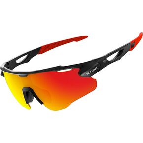 VICTGOAL Cycling Glasses for Men Women with Polarized Lenses UV Protection Cycling Sunglasses TR90 Frame for MTB Bike Glasses