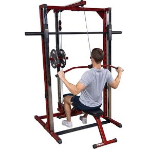 Best Fitness BFSM250P4 Smith Machine Package with LAT Attachment and Bench