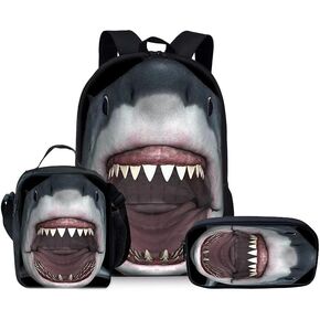 Panda Backpack Youth Leisure School Bag Lunch Box Pencil and pencil Case 3-in-1 Set (Color 5)