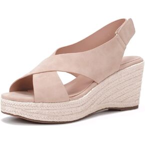 VICKI·VICKI Women's Platform Wedge Sandals Summer Beach Dress Espadilles Sandals Open Toe Ankle Strap Sandals