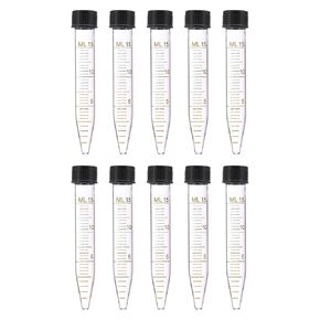 PATIKIL 15ml Centrifuge Tubes, 10 Pcs Glass Graduated Centrifuge Vials with Screw Cap Conical Bottom Test Tube Storage Container for Sample Laboratory Liquid