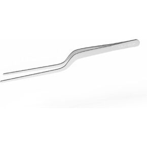 8 Inch Curved Stainless Steel Precision Kitchen Cooking Multi-function Tweezers Culinary Offset Tweezer Tongs (8" Curved, Bronze)