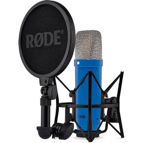 RØDE NT1 Signature Series Large-Diaphragm Condenser Microphone with Shock Mount, Pop Filter and XLR Cable for Music Production, Vocal Recording, Streaming and Podcasting (Cobalt)