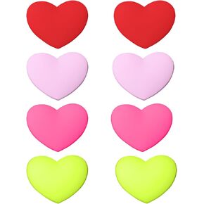 8 Pcs Tennis Dampener for Racket, Cute Heart Shape Tennis Vibration Dampeners for Rackets Shock Absorbers Accessories (Silicone)