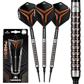 Mission Pheon Black & Bronze Electro 90% Soft Tip Darts 20 g