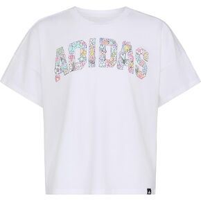 adidas Girls' Short Sleeve Drop Shoulder Graphic Tee Shirt