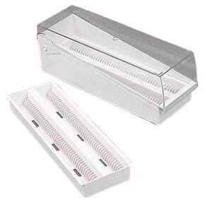 Globe Scientific 513252W ABS Slide Draining Tray, 100-Place for up to 200 Slides, White, 78mm Width, 25mm Height
