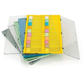 Globe Scientific 513029B Plastic Microscope Slide File Folder with Clear Hinged Lids, 20-Place, Blue
