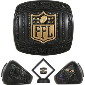 MVP Fantasy Football Championship Ring League Champion Trophy Rings Premium Award for Winner