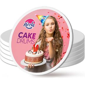RICCLE Cake Boards - 10 Inch Cake Drum - Smooth-Edged Cake Drum - Sturdy Cake Boards 10 Inch Round (10 Inch - Pack of 6)