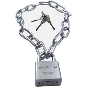 Bike Chain Lock, 304 Stainless Steel Materials. No Rust, Corrosion Resistance, Premium Case-Hardened Security Chain Lock for Motorcycles, Bike, Generator, Gates,Outdoor (20 INCH Chain Lock)