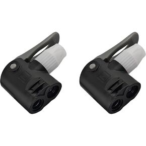 2pcs Black Dual Head Bike Pump Adapter Valve Quick Pump Fitting Replacement Nozzle Tyre Valve Connector Valve Adapter