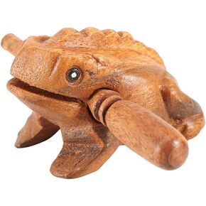 Thailand Wooden Lucky Frog Percussion Instruments Wooden Frog Home Office Frog Ornaments Wooden Musical instruments of Africa Frog Rasp Super Guiro (No. 1 5.8CM) ﻿