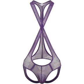 Swbreety Men's Mesh Jockstrap Bodysuit Sexy Wrestling Singlet Bodysuit Leotard Underwear