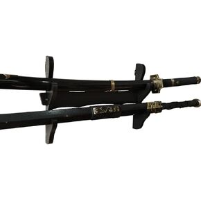 2 Tier Sword Holder Wall Mount Samurai Sword Rack Katana Wakizashi Display Stand Decorative Sword Hanger