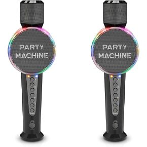 Singing Machine SMM548C Party Machine Duet Microphones with Bluetooth, Voice Changers, LED Lights